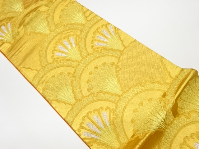 リサイクル　雪輪青海波模様織出し袋帯